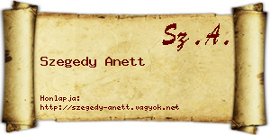 Szegedy Anett névjegykártya